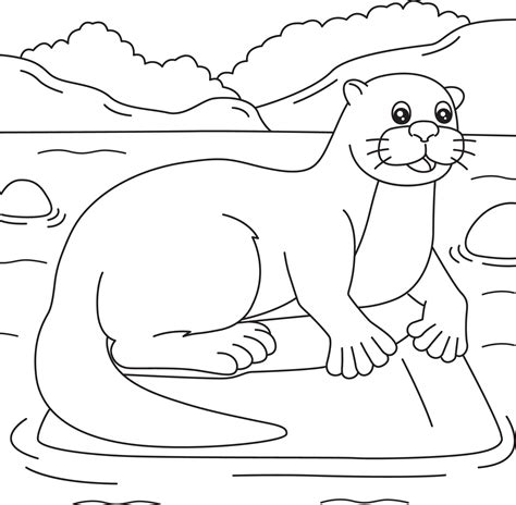 River Otter Coloring Page For Kids 5073771 Vector Art At Vecteezy