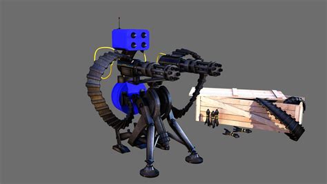 Tf2 Sentry Gun With Munition 3d Model Cgtrader