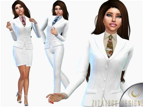 Crisp White Business Jacket By Zitarossouw At Tsr Sims 4 Updates