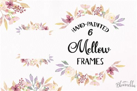 Mellow Frames Watercolor Pink Pretty Clipart Border Pastel Flowers Florals 100605