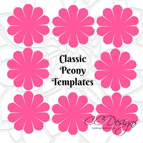 Diy paper rose templates and tutorial. Paper flower printable templates DIY Peony paper flowers PDF