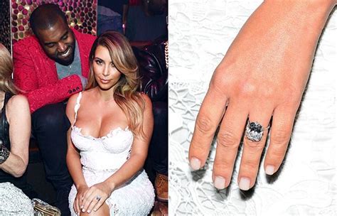 a big photo for a big rock finally a closer look at kim kardashian s engagement ring kim