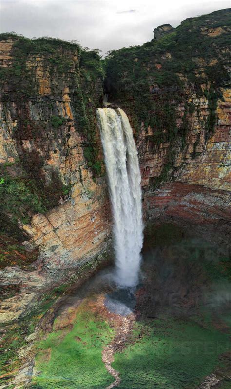 Aerial View Of Churun Meru Dragon Waterfall Venezuela Stock Photo