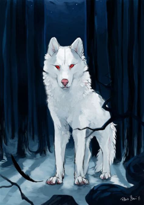 Direwolf In 2020 Game Of Thrones Art Dire Wolf Anime Wolf