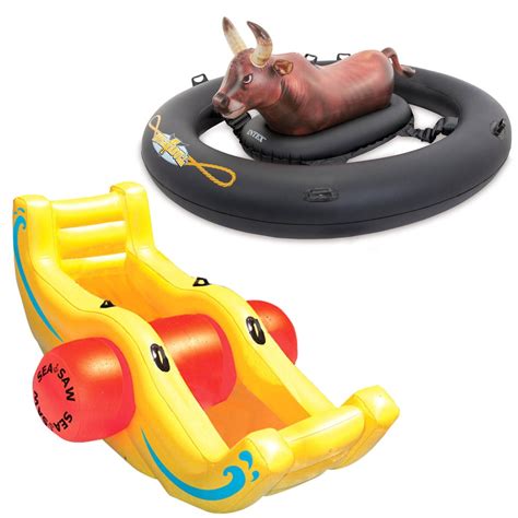 Intex Inflatabull Bull Riding Inflatable Pool Float Swimline Sea Saw