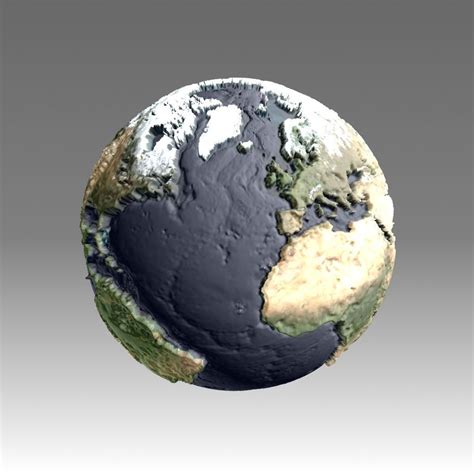 World Map 3d Relief Topographic 1in100000000 3d Model 3d Printable