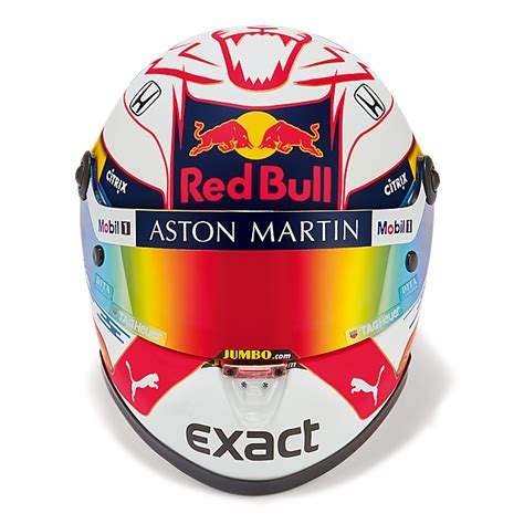 Vanmiddag was de kwalificatie en zojuist heeft max verstappen de snelste rondetijd geklokt en begint morgen in de eerste race van 2021 op pole position. Red Bull Racing Shop: Max Verstappen 2019 1:2 helmet ...