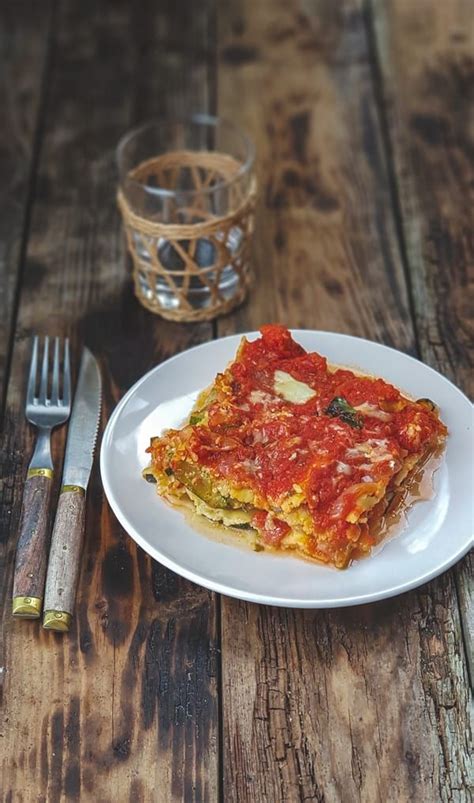 Lasagnes courgettes sauce tomates à lorigan frais et fromage de