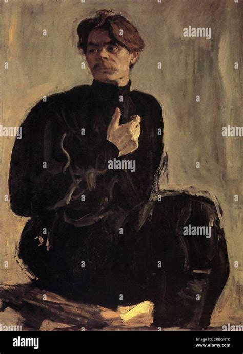 Portrait Of The Writer Maxim Gorky 1905 By Valentin Serov Stock Photo