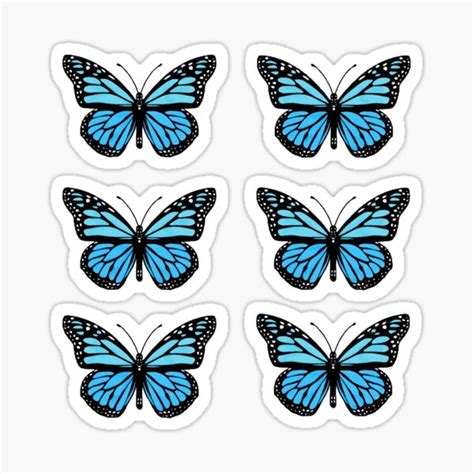 Light Blue Butterfly Pack Sticker For Sale By Roosmarijnns Redbubble