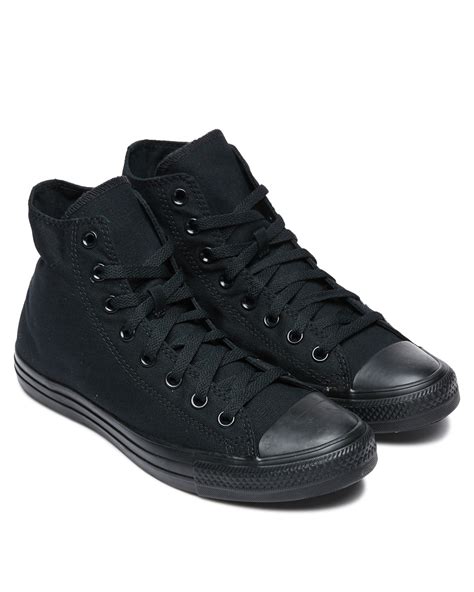 Converse Mens Chuck Taylor All Star Hi Top Shoe Black Monochrome Surfstitch