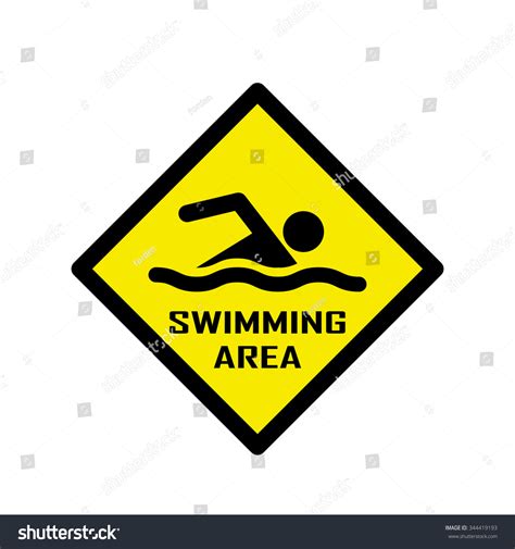 Swimming Area No Swimming Hazard Warning Stock Vector Royalty Free