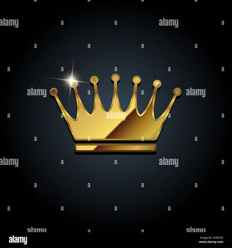 Golden Metalic Crown Icon Illustration Stock Vector Image And Art Alamy