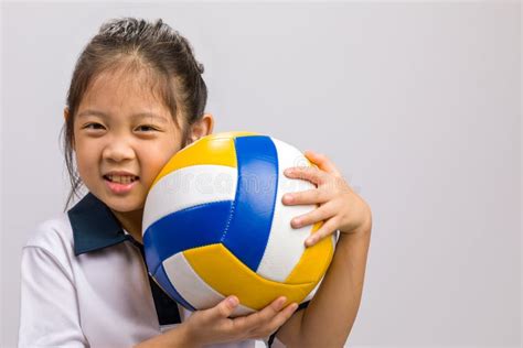 Child Holding Ball Isolated On White Stock Photo Image Of Young