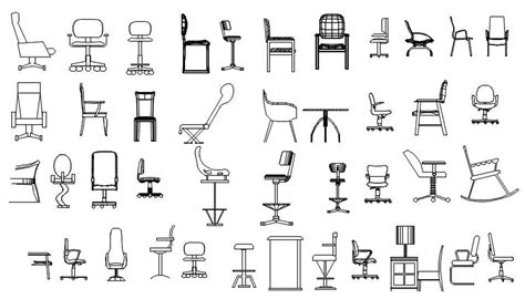 Various Types Of Chairs Cad Blocks Design In Autocad 2d Drawing Cad
