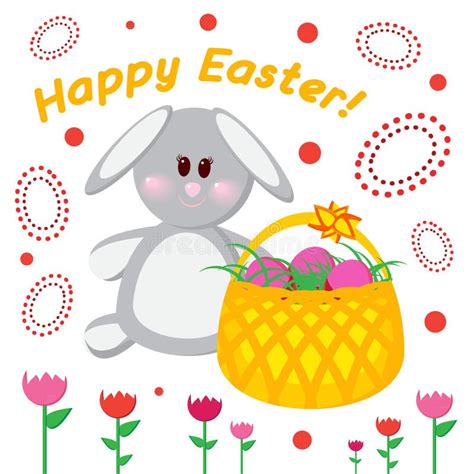 Greeting Card Happy Easter Vector Illustration Stock Vector