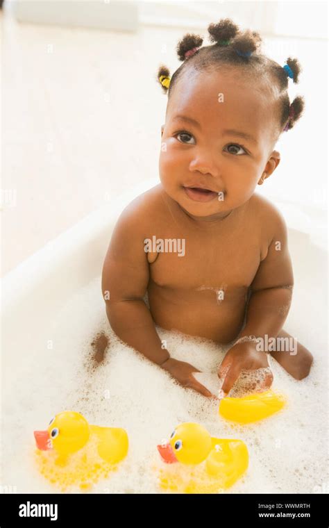 Baby In Bubble Bath Stock Photo Alamy
