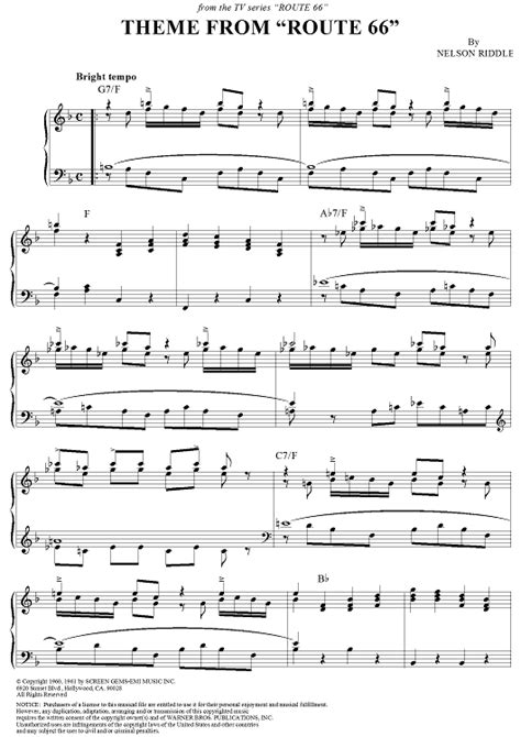 Скачать минус песни «route 66» 320kbps. Buy "Theme From Route 66" Sheet Music for Piano Solo