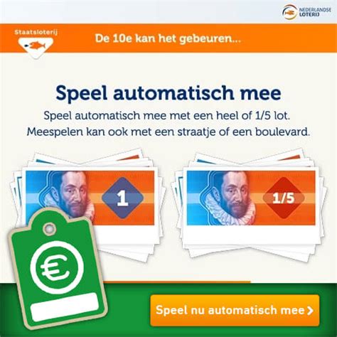 Het bekendste lot van de staatsloterij is het staatslot. Staatsloterij speel automatisch mee en krijg een gratis lot