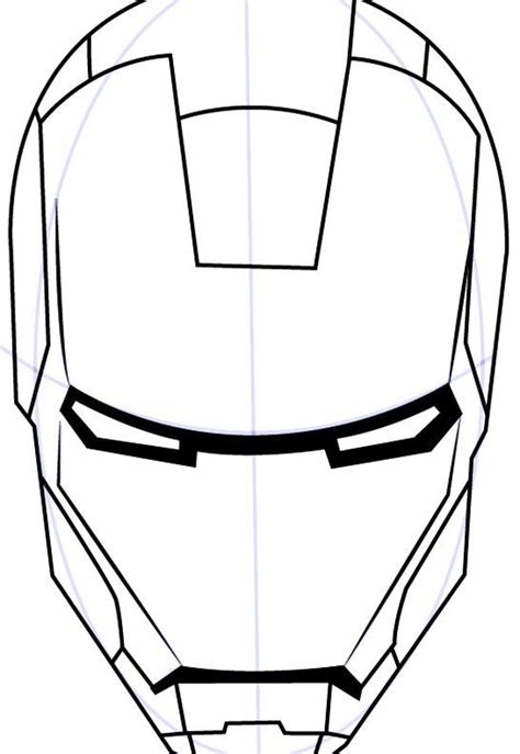 How To Draw Iron Man Helmet Step By Step At Drawing Tutorials