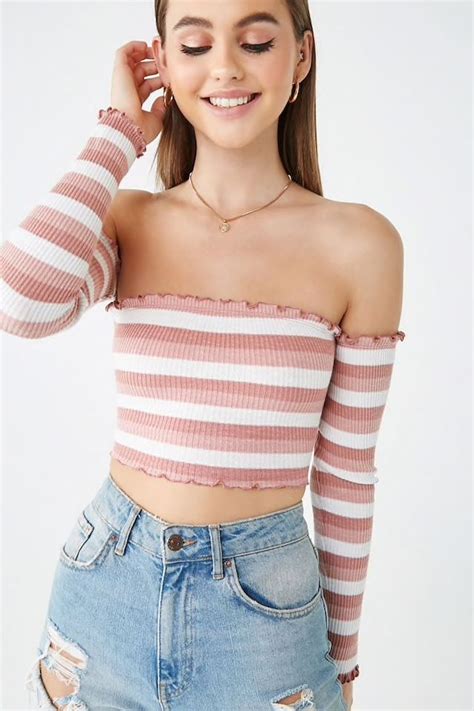 Off The Shoulder Lace Up Crop Top Tube Top Outfits Top Outfits Crop