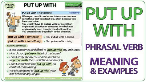 PUT UP WITH Phrasal Verb Meaning Examples In English YouTube