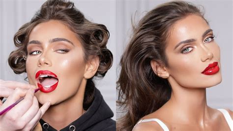 10 Minute Glam Red Glossy Lip PAINTEDBYSPENCER YouTube
