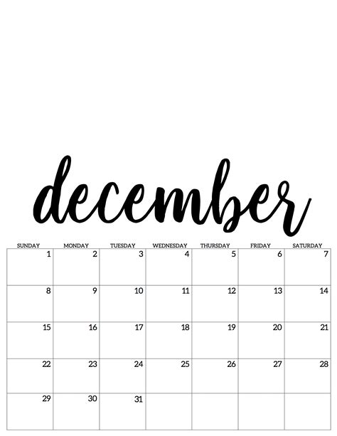 Aesthetic December Calendar