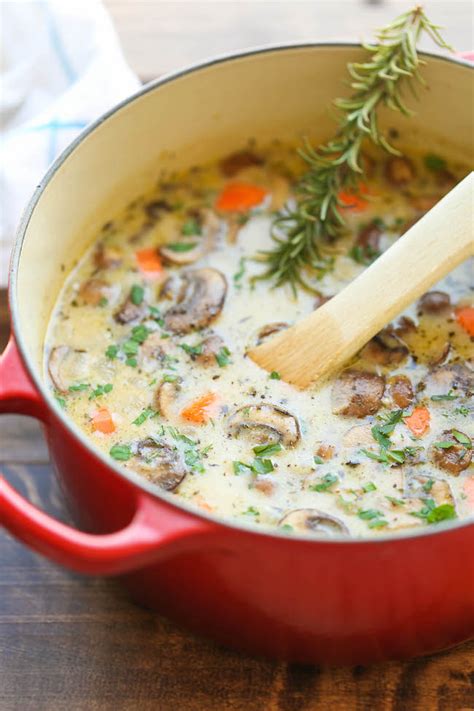 Remove from the heat, add the flour, and stir until the flour is fully incorporated. Creamy Chicken and Mushroom Soup