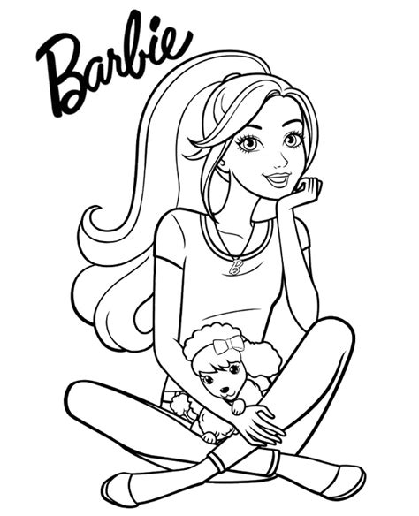 Barbie Free Coloring Page For Girls To Print