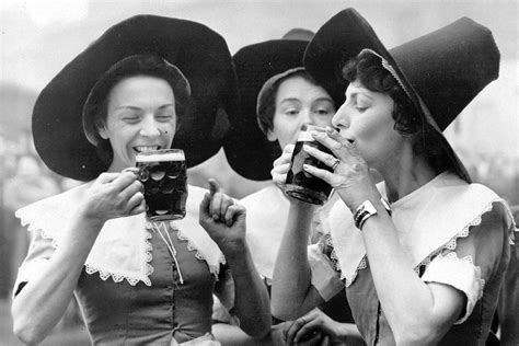 Toast The New Year With Vintage Shots Of Ladies Drinking Beer Industry Drinking Beer Beer