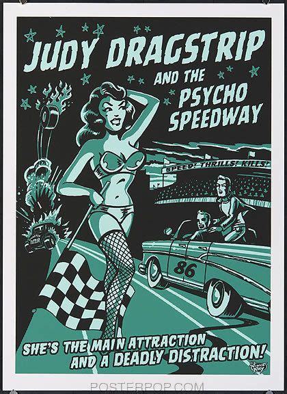 vince ray art pin up drag race rockabilly retro poster vintage posters poster art