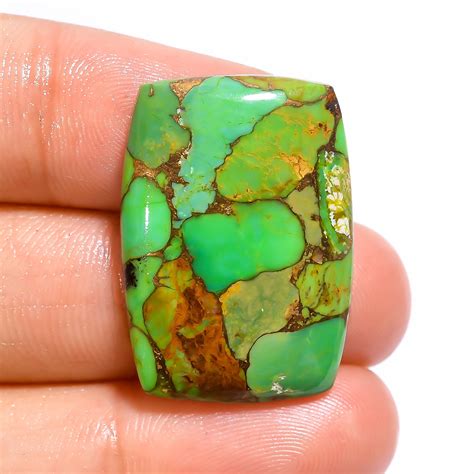 Mohave Green Copper Turquoise Gemstone Turquoise Cabochon Etsy