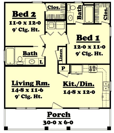 3 Bedroom 2 Bath Small House Plans ~ Floor Plans For 2 Bedroom 2 Bath