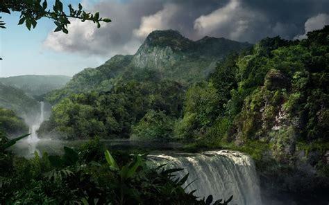 Obrázky Na Plochu Krajina Les Vodopád Jazero Príroda Hmla Rieka