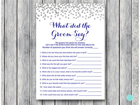 Silver And Navy Bridal Shower Games Printabell Express