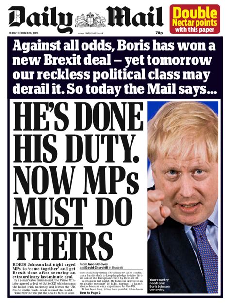 My Deal Or No Deal What The Papers Say About Boris Johnsons Brexit