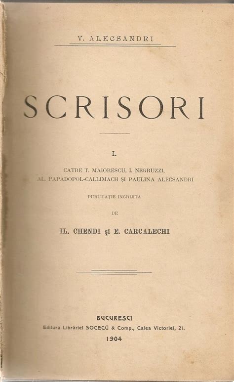 V Alecsandri Scrisori Catre Maiorescu Negruzzi 1904