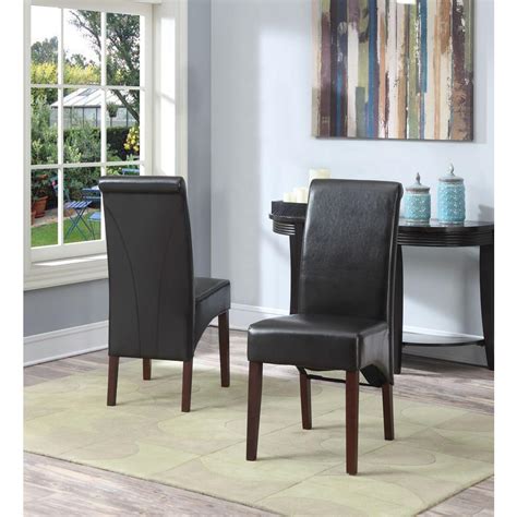 It pairs sturdy, solid oak construction with crisply tailored upholstery. Simpli Home Avalon Tanners Brown Faux Leather Parsons ...