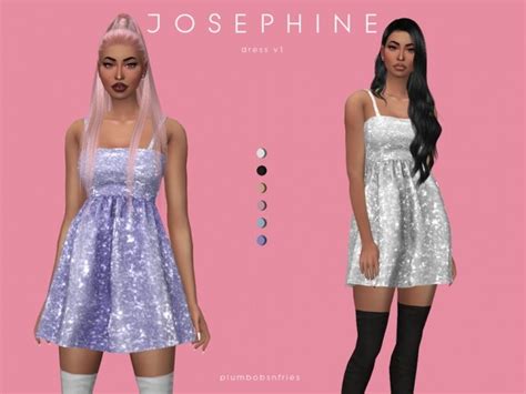 Josephine Dress V1 By Plumbobs N Fries At Tsr Sims 4 Updates