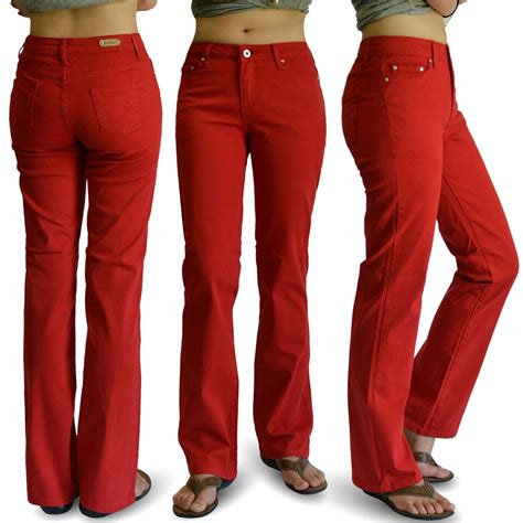Keep In Touch Womens Denim Stretch Jeans 5834 Red Size3 Walmart