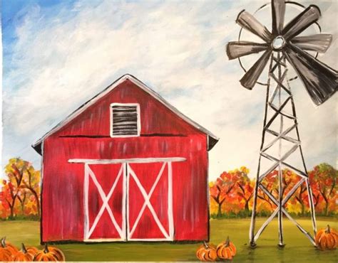 How To Paint A Fall Barn Step By Step Painting