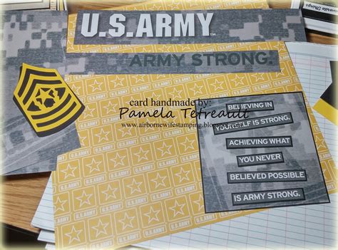 Airbornewifes Stamping Spot Us Army Strong Congratulations Card For