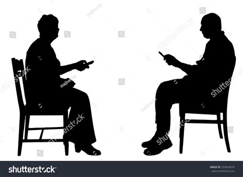 Vector Silhouettes People Sitting On Chair Stock Vector 225634570 ...