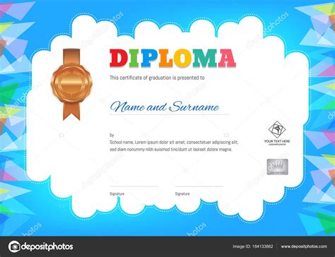 Plantilla De Certificado O Diploma De Campamento De Verano Para Niños Vector De Stock Por