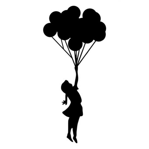 Girl Holding Balloons Silhouette Cvg Clipart Design Apex