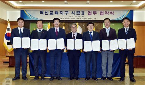 경기도 교육청의 교육지표는 '더불어 살아가는 창의적인 민주시민 육성'이다. 경기도교육청, 6개 지자체와 혁신교육지구 업무 협약 | 연합뉴스