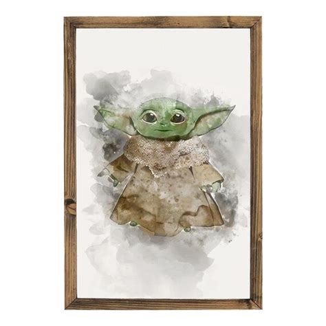Baby Yoda Wall Art Print Framed Home Decor Sign Star Wars Etsy