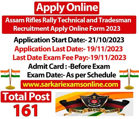 Assam Rifles Rally Technical And Tradesman Recruitment Apply Online