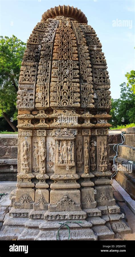 Beautifully Carved Temple On Stepwell Near Modhera Sun Temple Surya